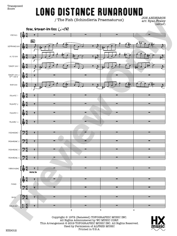 Long Distance Runaround – Jazz Ensemble Conductor Score & Parts (Digital Download)