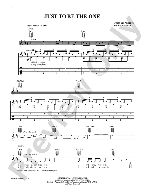 Just to be the One - Guitar Tab (Digital Download)
