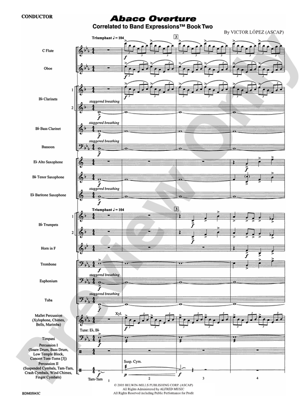 Abaco Overture - Concert Band Conductor Score & Parts (Digital Download)