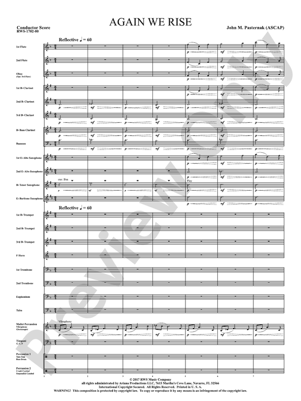 Again We Rise - Concert Band Conductor Score & Parts (Digital Download)