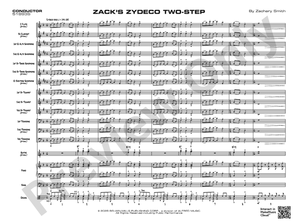 Zack's Zydeco Two-Step – Jazz Ensemble Conductor Score & Parts (Digital Download)