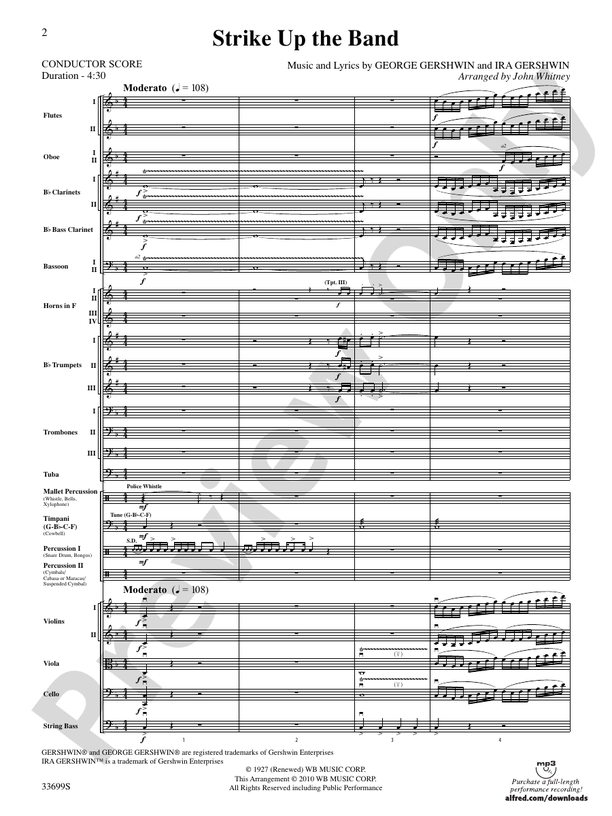 Strike Up the Band – Full Orchestra Conductor Score & Parts (Digital Download)