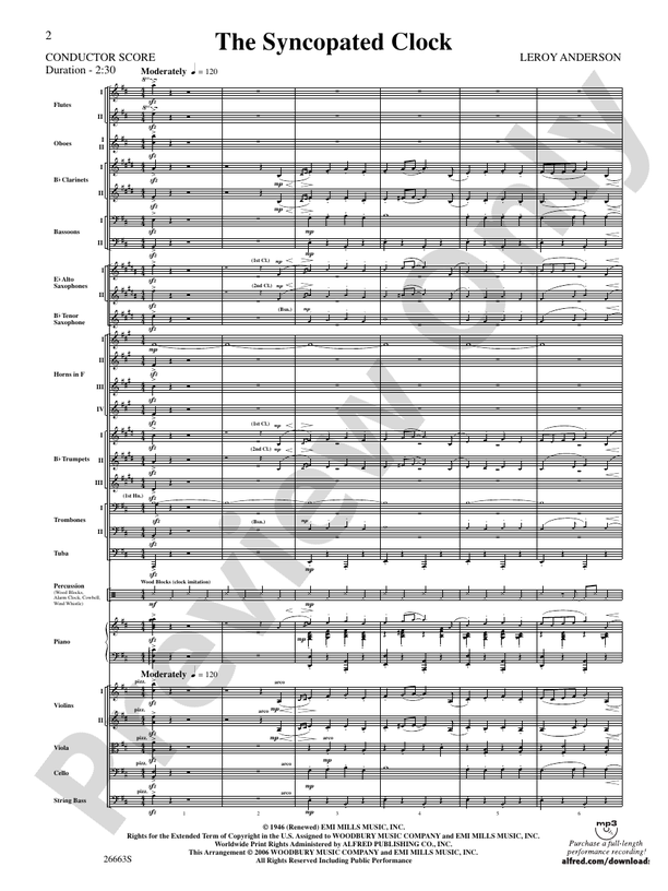 The Syncopated Clock (Grade 4) – Full Orchestra Conductor Score & Parts (Digital Download)