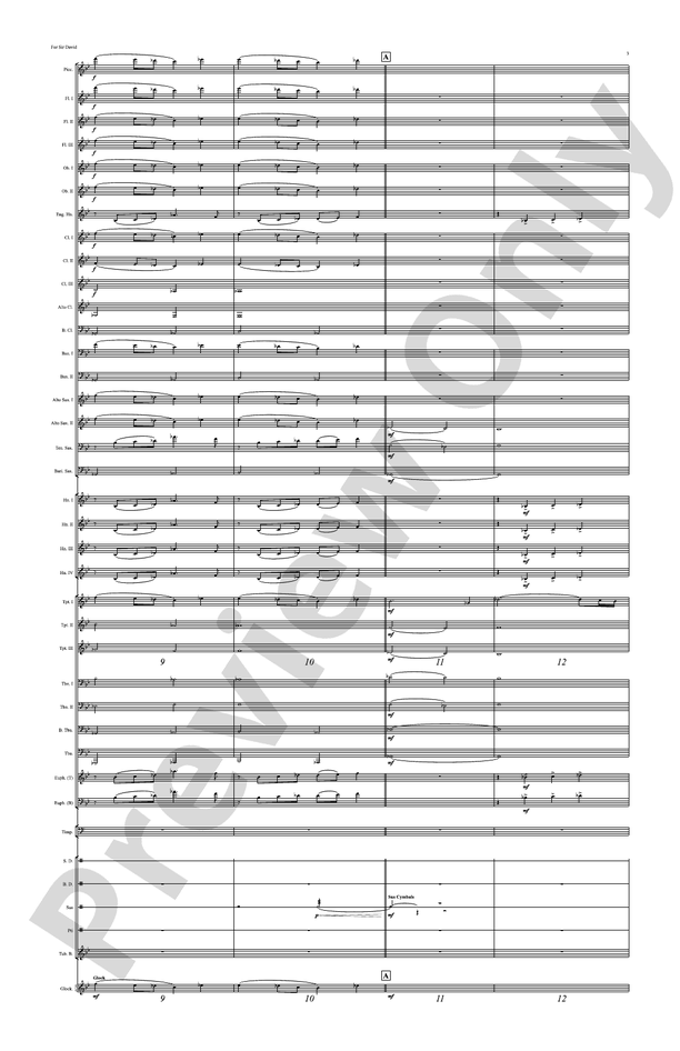For Sir David - Concert Band Conductor Score & Parts (Digital Download)