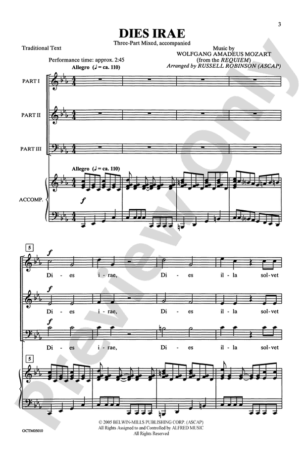 Dies Irae – 3-Part Mixed Choral Octavo (Digital Download)