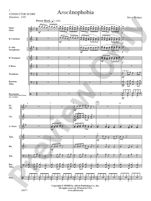Arocknophobia - Concert Band Conductor Score & Parts (Digital Download)