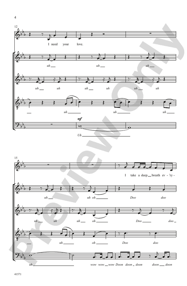 I Need Your Love – SATB divisi, a cappella Choral Octavo (Digital Download)