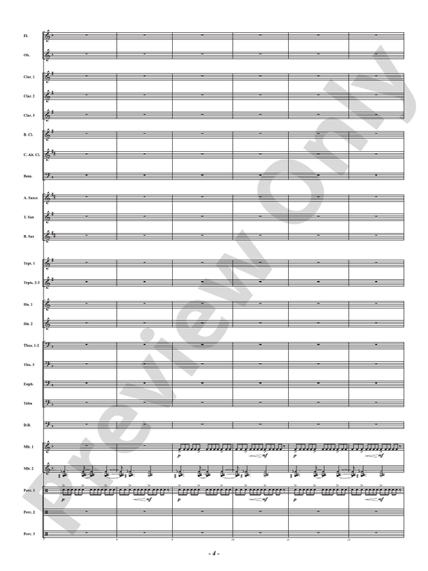 Five Mississippi Rush - Concert Band Conductor Score & Parts (Digital Download)