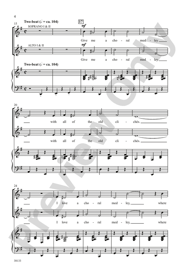 Give Me a Choral Medley! – SSAA Choral Octavo (Digital Download)