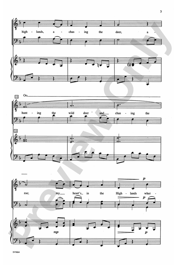 My Heart's in the Highlands – TTB Choral Octavo (Digital Download)