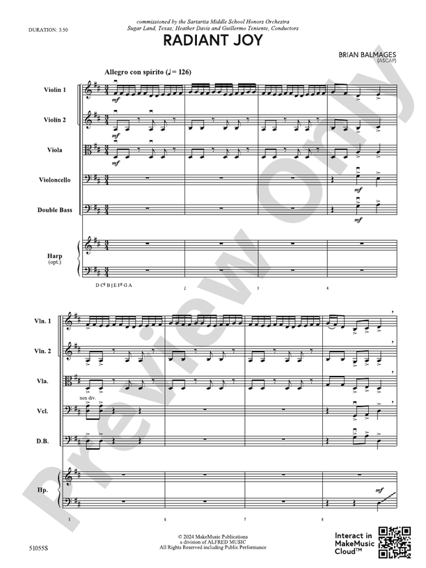 Radiant Joy – String Orchestra Conductor Score & Parts (Digital Download)