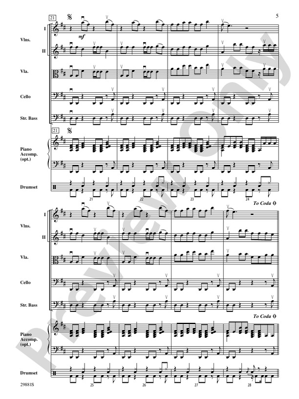 Clumsy (as recorded by Fergie on the album The Dutchess) - String Orchestra Conductor Score & Parts (Digital Download)