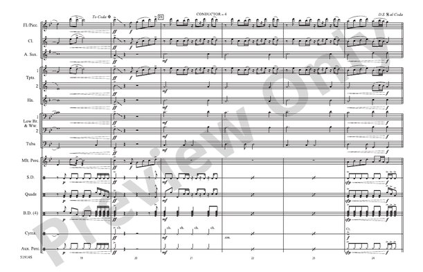 Espresso – Marching Band Conductor Score & Parts (Digital Download)