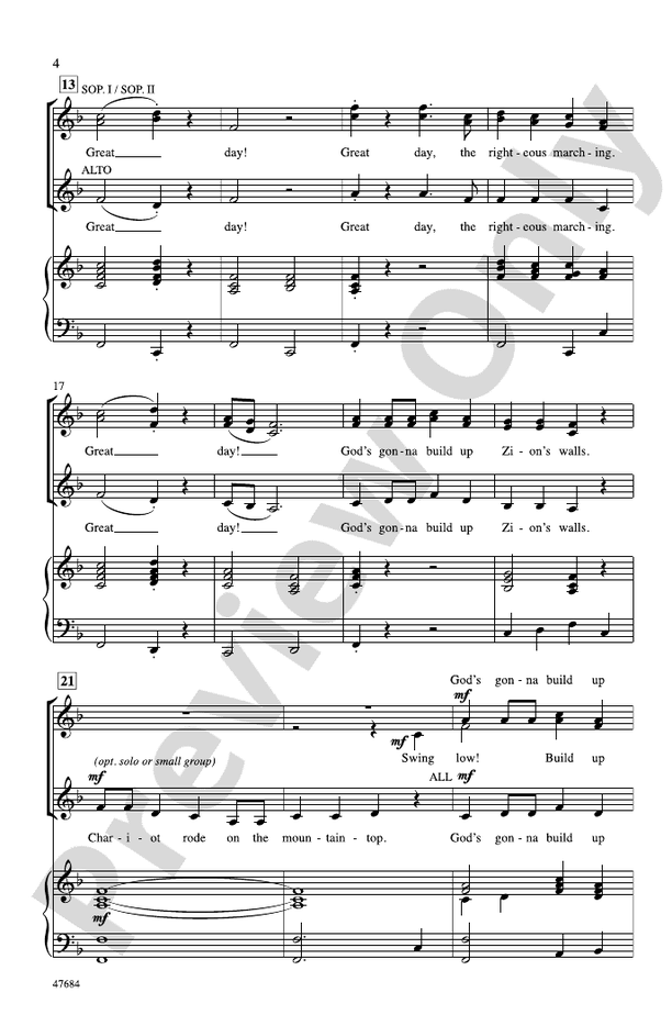 Great, Gettin' Up Day! – SSA Choral Octavo (Digital Download)