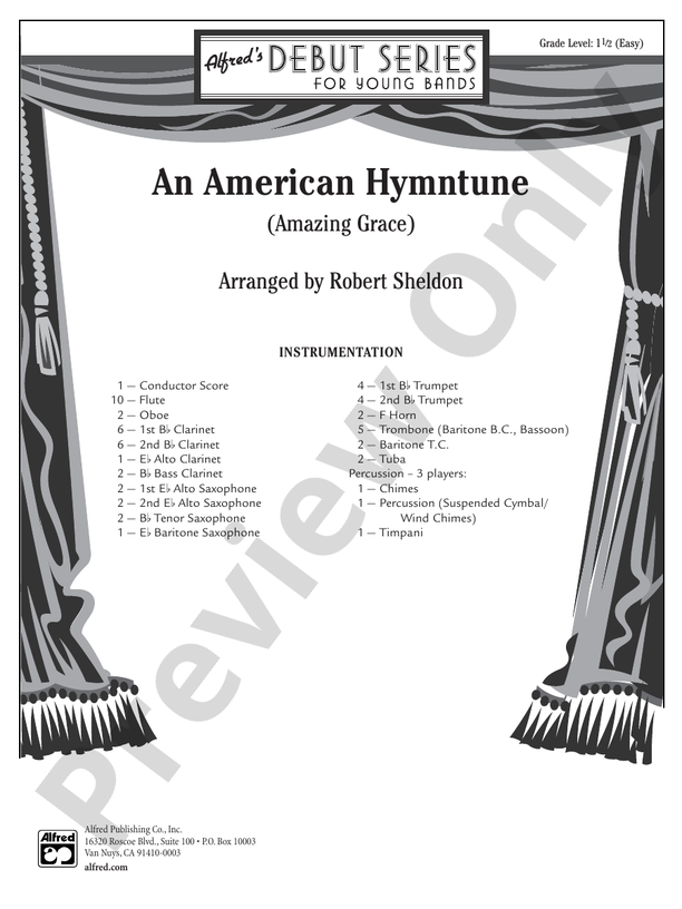 An American Hymntune (Amazing Grace) - Concert Band Conductor Score & Parts (Digital Download)