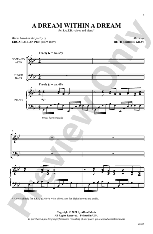 A Dream Within a Dream - SATB Choral Octavo (Digital Download)