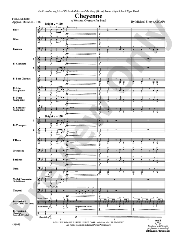 Cheyenne - Concert Band Conductor Score & Parts (Digital Download)