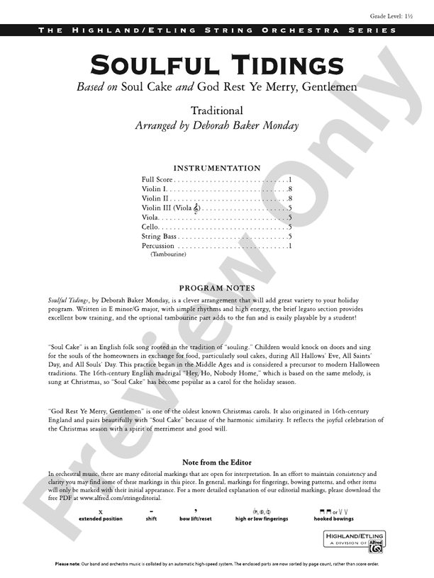 Soulful Tidings - String Orchestra Conductor Score & Parts (Digital Download)