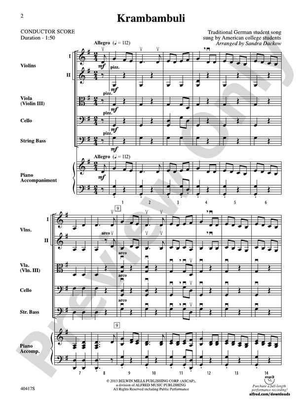 Krambambuli – String Orchestra Conductor Score & Parts (Digital Download)