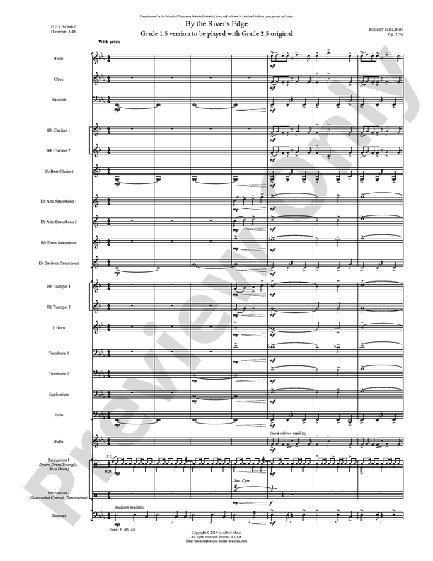 By the River's Edge (Grade 1.5) - Concert Band Conductor Score & Parts (Digital Download)