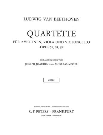 Beethoven - String Quartets Complete Vol.2 Opus 59. 74 and 95 - Viola Part (Digital Download)