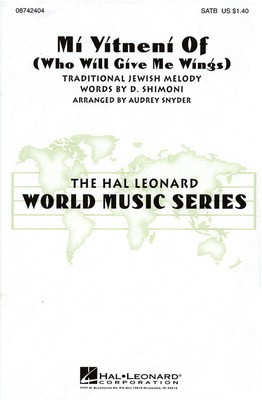 Mi Yitneni Of - (Who Will Give Me Wings) - D. Shimoni - SAB Audrey Snyder Hal Leonard Choral Score Octavo