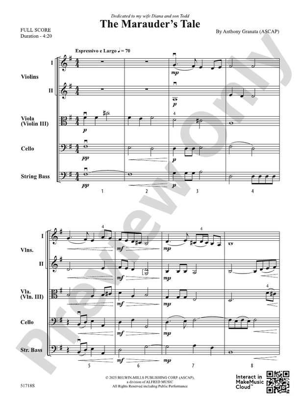 The Marauder's Tale - String Orchestra Conductor Score & Parts (Digital Download)