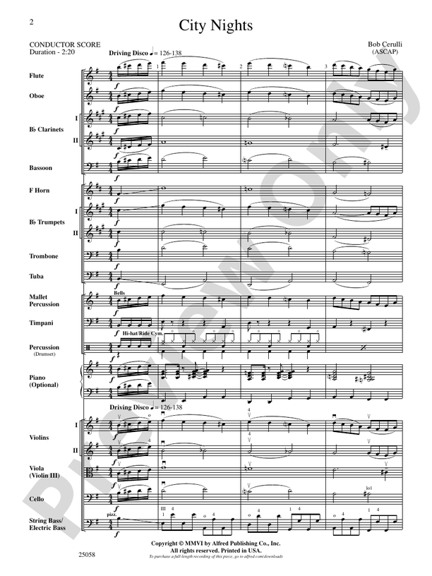 City Nights – Full Orchestra Conductor Score & Parts (Digital Download)
