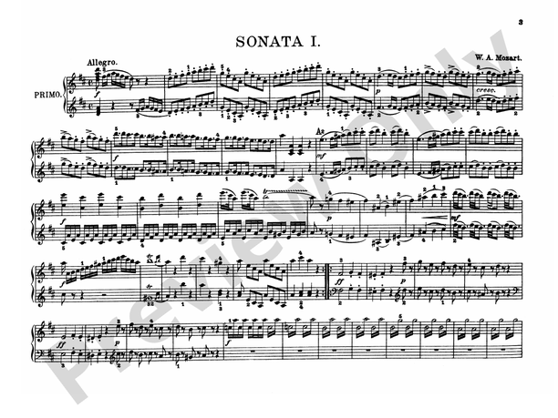 Mozart - Original Compositions for Four Hands - 1 Piano, 4 Hands (Digital Download)