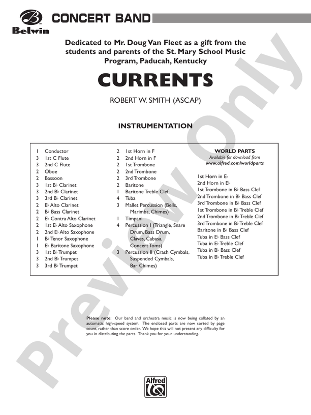 Currents - Concert Band Conductor Score & Parts (Digital Download)