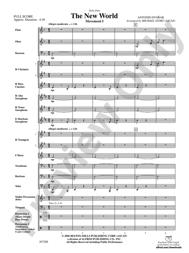 Suite from The New World - Concert Band Conductor Score & Parts (Digital Download)