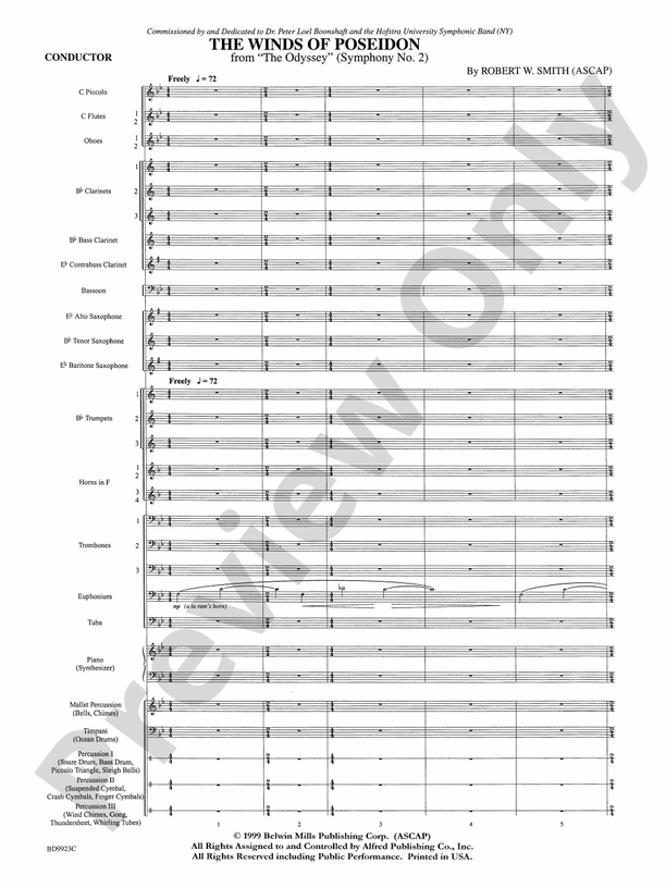 The Winds of Poseidon (from The Odyssey (Symphony No. 2)) - Concert Band Conductor Score & Parts (Digital Download)