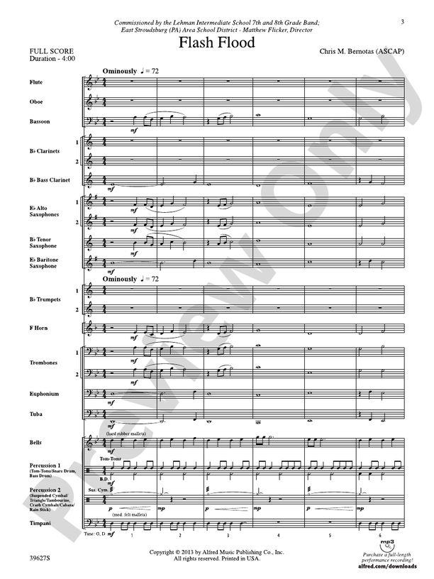 Flash Flood - Concert Band Conductor Score & Parts (Digital Download)
