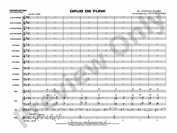Opus de Funk - Jazz Ensemble Conductor Score & Parts (Digital Download)