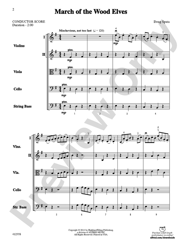 March of the Wood Elves – String Orchestra Conductor Score & Parts (Digital Download)