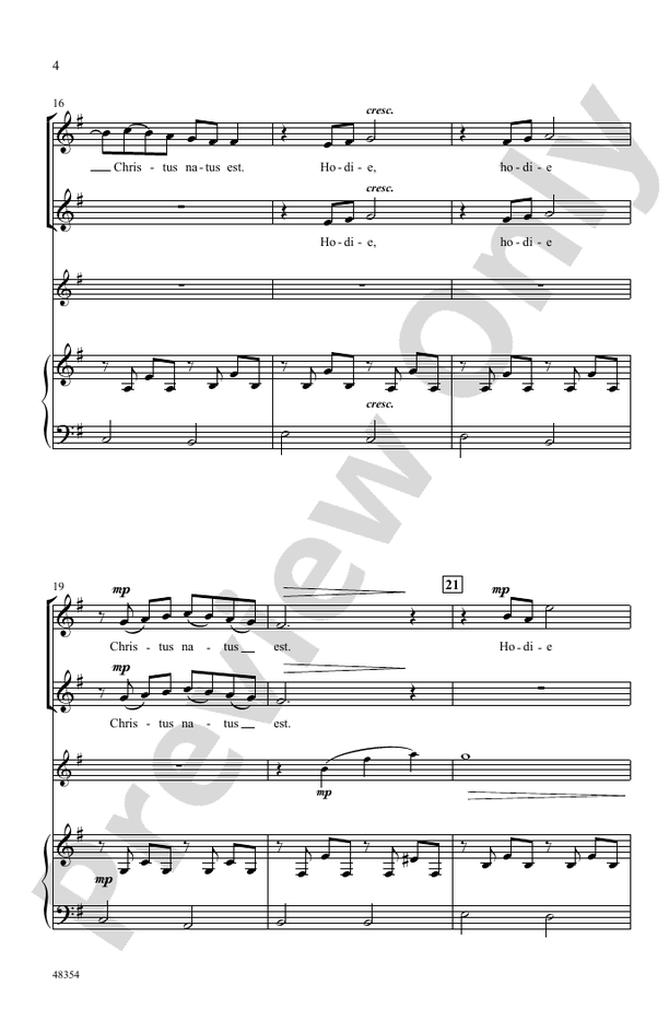 Hodie – 2-Part Choral Octavo (Digital Download)