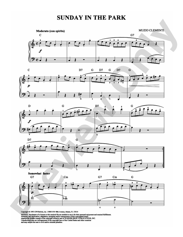 Clementi - Sunday in the Park - Piano (Digital Download)