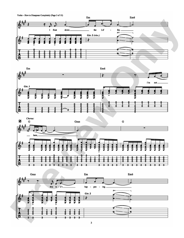 How to Disappear Completely - Guitar TAB (Digital Download)