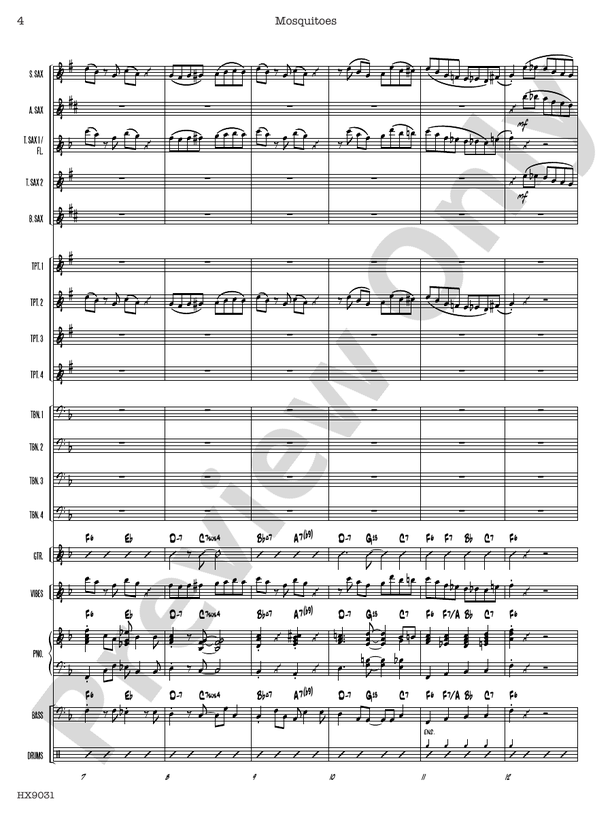 Mosquitoes – Jazz Ensemble Conductor Score & Parts (Digital Download)