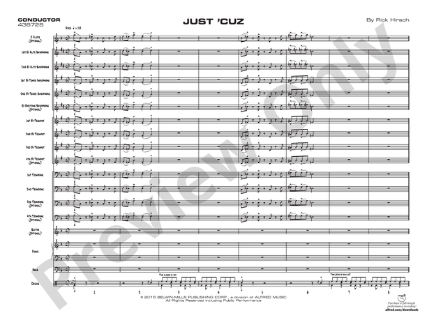 Just 'Cuz - Jazz Ensemble Conductor Score & Parts(Digital Download)