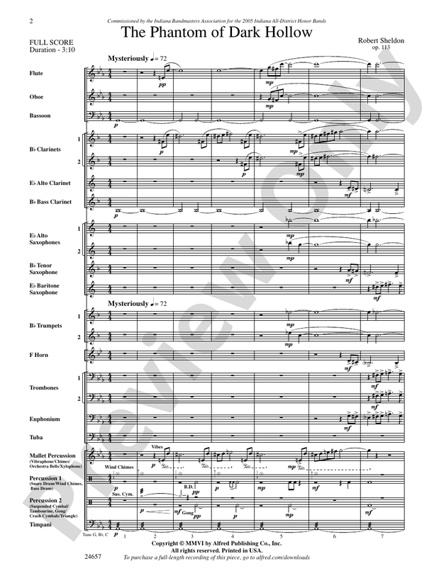 The Phantom of Dark Hollow - Concert Band Conductor Score & Parts (Digital Download)