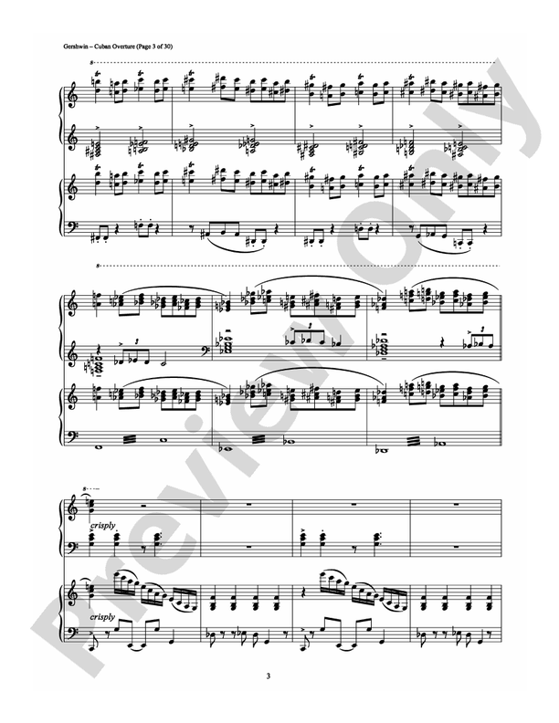 Cuban Overture - 2 Pianos, 4 Hands (Digital Download)