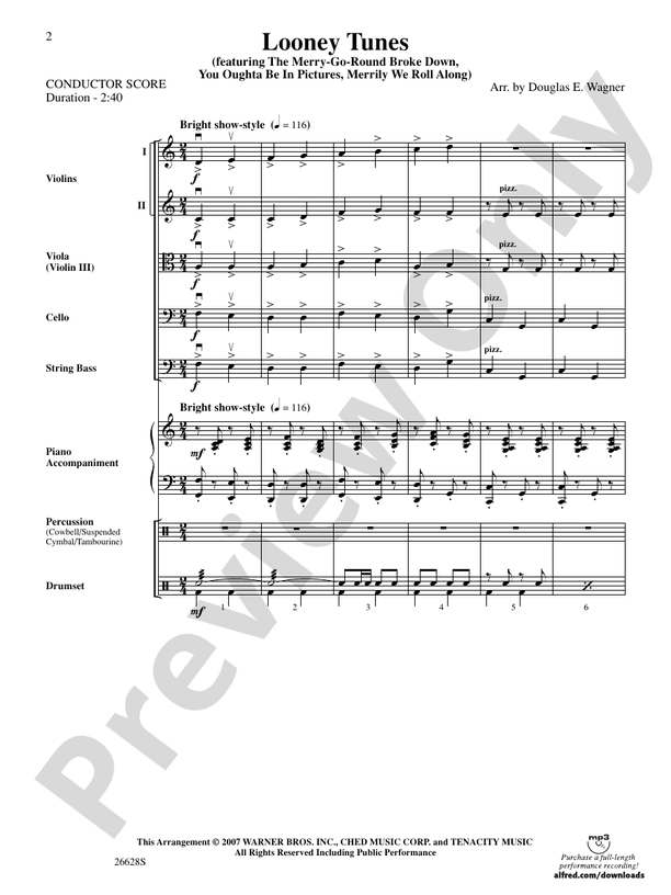 Looney Tunes – String Orchestra Conductor Score & Parts (Digital Download)