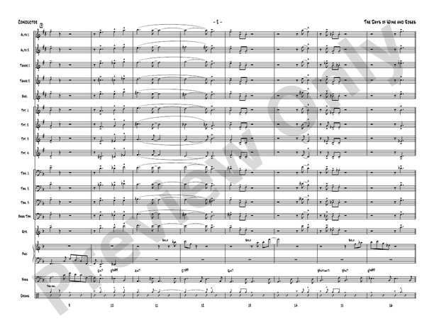 The Days of Wine and Roses (Grade 3) - Jazz Ensemble Conductor Score & Parts (Digital Download)
