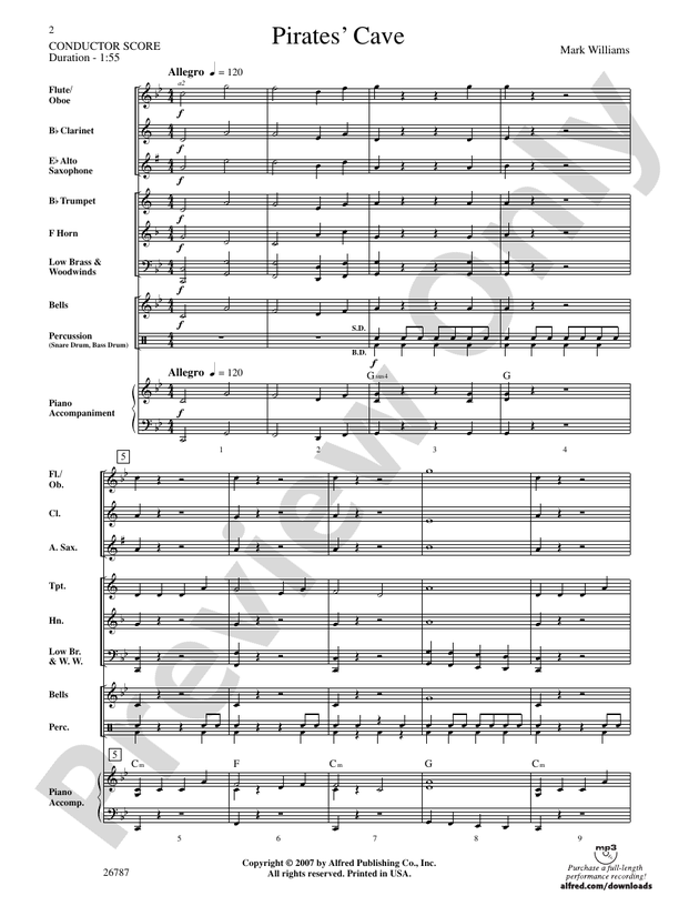 Pirates' Cave - Concert Band Conductor Score & Parts (Digital Download)