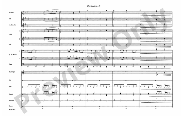 Eye of the Tiger (Arr. Doug Adams) – Marching Band Conductor Score & Parts (Digital Download)