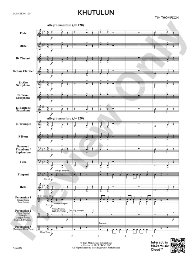 Khutulun - Concert Band Conductor Score & Parts(Digital Download)