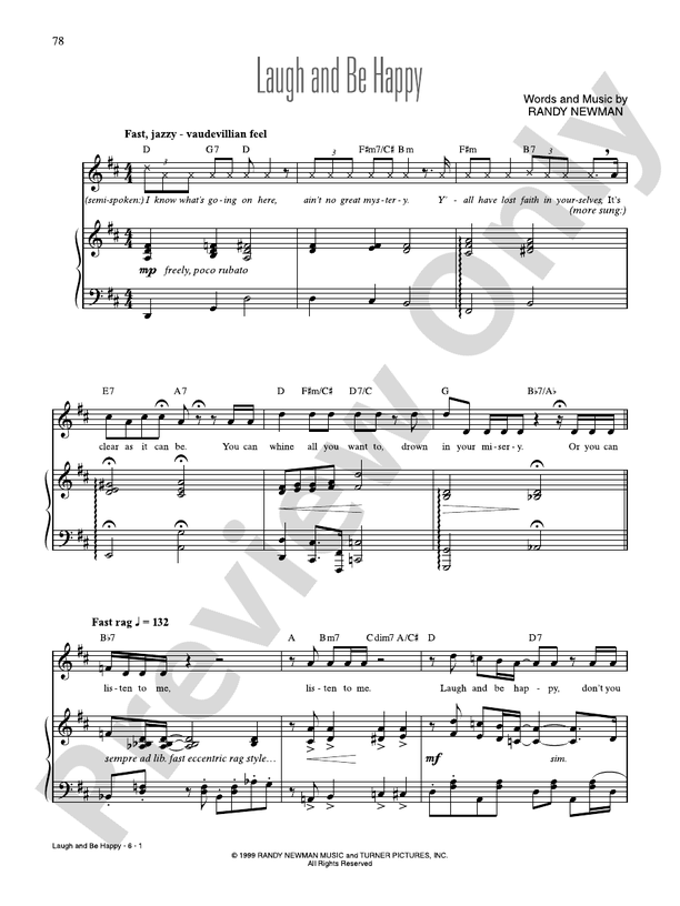 Laugh and Be Happy - Randy Newman - PVG (Digital Download)