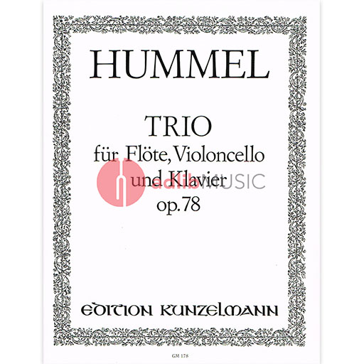 TRIO OP 78 FOR FLUTE CELLO AND PIANO - HUMMEL - TRIOS - KUNZELMANN