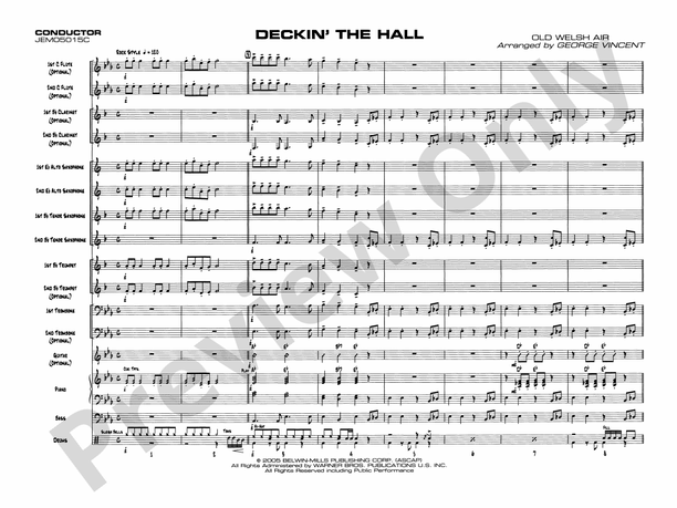 Deckin' the Hall - Jazz Ensemble Conductor Score & Parts (Digital Download)